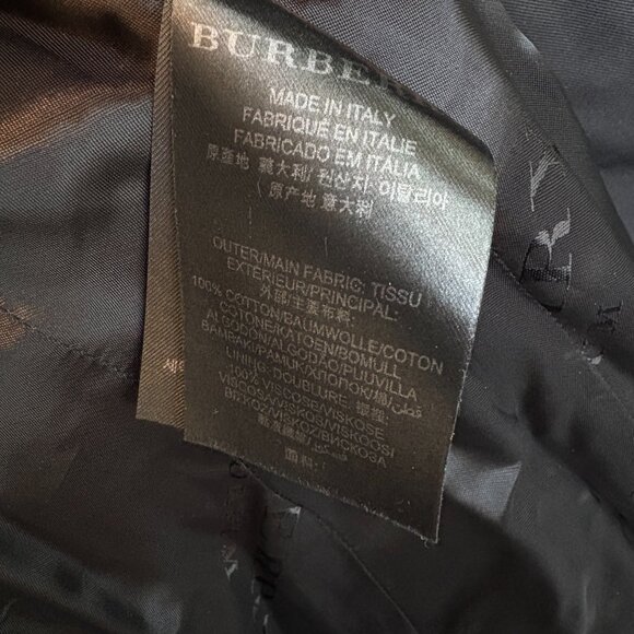 Burberry Double-Breasted Belted-Waist Black Trench Coat Size 0 - Picture 10 of 11